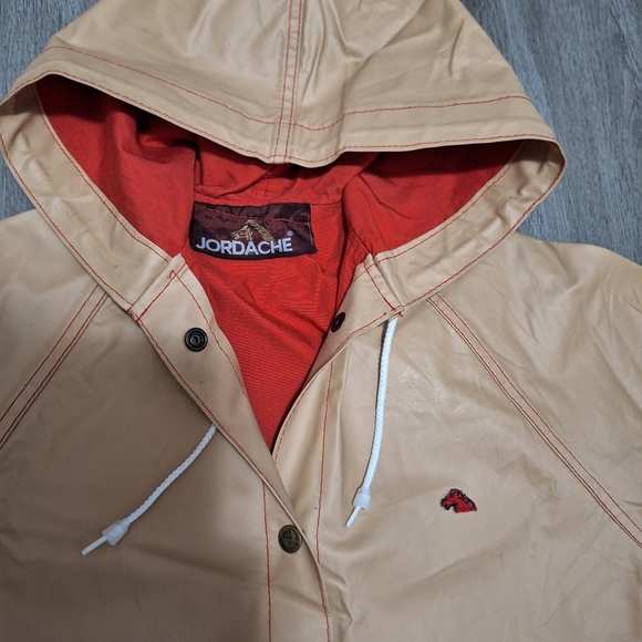 JORDACHE Rain Coat Woman size M Vintage 70's-80's Western Horse Logo - Picture 7 of 8